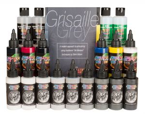 (D)Createx Illustration Colors Air, Oil and Lead Grisaille Grey-Master Set, Modern Edition, 2 oz.