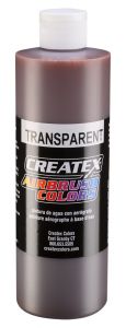 Createx Airbrush Colors Transparent Light Brown, 16 oz.