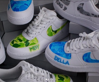 image of custom painted sneakers